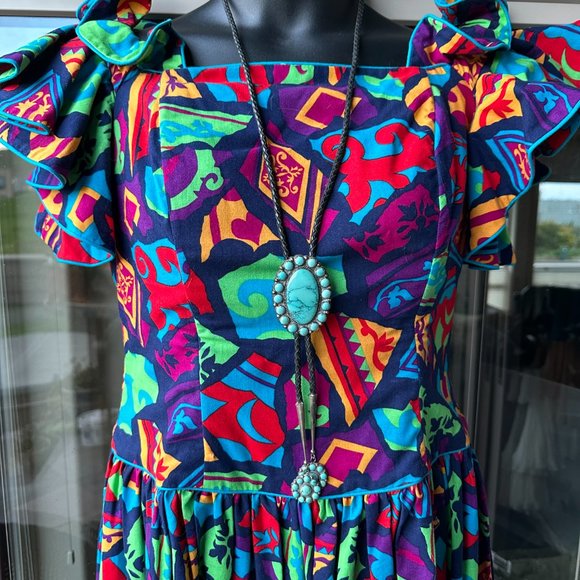 Vintage Walter White Bear hallmark turquoise bolo with turquoise tail ends - Picture 7 of 8